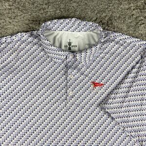 US Open LACC 123rd Polo Mens 3XL Blue Floral Golf Performance Short Sleeve Shirt
